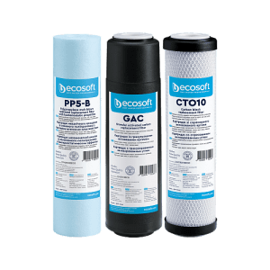 Улучшенный комплект картриджей Ecosoft 1-2-3 для фильтра обратного осмоса без коробки