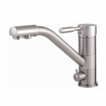 Трёхпозиционный смеситель с верхней ручкой GLOBUS LUX GLLR STST — никель вид сбоку